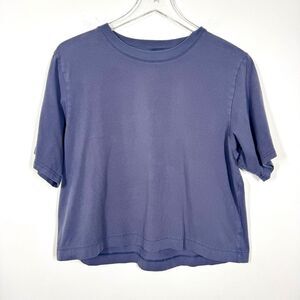 All in Motion Womens Size Medium  Blue Cropped Supima Cotton Spandex T-Shirt